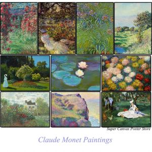 Claude Monet Classic Nature Landscape Posters Canvas Oil Painting Abstract Flowers Garden Wall Art For Modern Room Home Decor