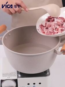 Vikā หม้อ 20cm x 2.8L - 5L หม้อซูบ หม้อต้มอาหาร สไตล์มินิมอล ฝาแก้วนิรภัย หูกางยกง่าย ใช้สะดวก