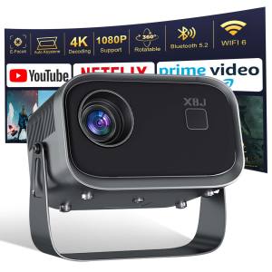 Máy Chiếu Mini 4K Di Động Tích Hợp Loa Bluetooth Wi-Fi Và Chức Năng Chỉnh Hình Ảnh Tự Động HDMI Lý Tưởng Cho Xem Phim Ngoài Trời Và Rạp Chiếu Phim Gia Đình