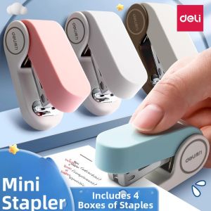 De Li | Deli Mini Stapler Small Student Convenient Home Use Stapler Multi-Function High Aesthetic Value Takeaway Packaging Special Stapler 12 Stapler