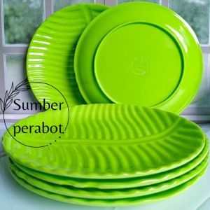 BANTING HARGA 6PCS PIRING SAJI CEPER BULAT ULIR DAUN MELAMIN ASLI DIAMETER 8INC / PIRING SAJI UNIK SERBAGUNA / FOODGRADE DAN SNI / BISA COD