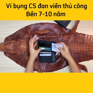 Ví cá sấu da bụng mềm. Đan viền thủ công siêu bền!