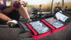 Trunab Small First Aid Kit Bag Empty Portable Emergency Kits Trauma Bag Ideal for Car Home Camping and Hiking Red Bag Only