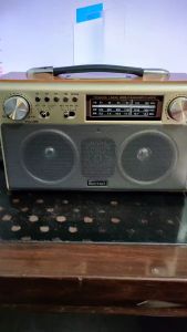 Shortwave Radio Multibandas AM FM World Receiver Classic Radio with USBTFCard Bluetooth Function - เครื่องเล่นเพลง สีม่า