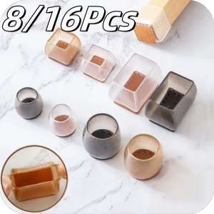 8/16Pcs Silicone Furniture Non-Slip Pads Chair Sofa Feet Anti-noise Feet Cover Floor From Scratches Protectors Mats Home Decor