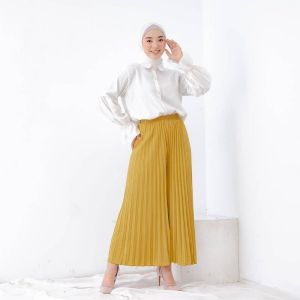 Celana Kulot Wanita Terbaru HIGHWAIST Kulot Plisket