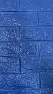 HT Wallpaper Sticker Foam Bata 3D Biru Tua Premium Wall Paper Stiker Dinding