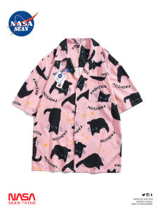 Wassup Panda Mens Casual Loose Short Sleeve Shirt Summer Lightweight Polyester Beachwear Comfortable Breathable Fashionable