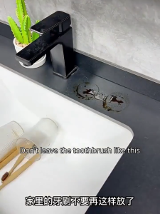 Wall toothbrush holder Toothbrush Rack Shelf Perforation-Free Toilet Wall-Mounted Mouthwash Cup Tooth