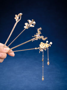 Pearl Flower Hairpin Traditional Chinese Style Bun Hair Accessories Womens Hair Ornaments Daily Use Retro Fashion Hairpins