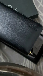 Ví Da Dài Cho Nam Dây Kéo xi vàng Đựng Thẻ ATM CCCD Bằng lái tiền xu