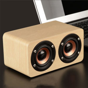 K5A Wooden Bluetooth Speaker Wireless Portable Dual Bass High Quality Sound Mobile Phone Speaker Vintage Style