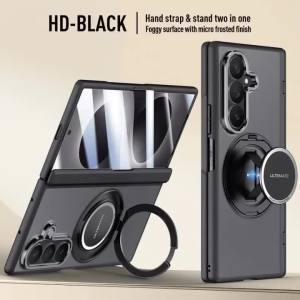 szhaiyu | Micro Matte Frosted Case For Samsung Galaxy Z Fold 8 Ultra Magnetic Metal Rotate Holder Tempered Glass Film Hinge Protection