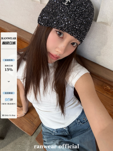 Ranwear Season-End Short Sleeve T-Shirt Body Shape Regular Fit Cotton Blend Comfortable round Neck Top in Multiple Colors