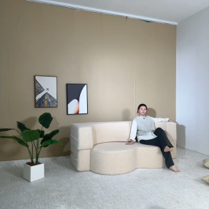 [PRE-ORDER] Modern Fabric Orange Compression Sofa Folding Sofa Set Furniture Sofa Bed Living Room
