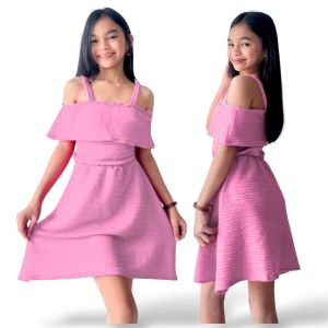 Ashleys dress for kids / 8-12 years old / bark crepe fabric