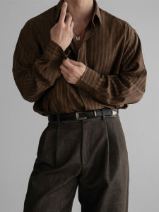 DAVID&ME | Vintage Plaid Long Sleeve Shirt Brown