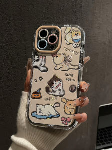 Full Cover Mirror Surface Anti-Fall Cute Cat Design Apple 17Promax 15Pro 14 XS 13Pro 11 XR Protective Case Ins Style Acrylic Material