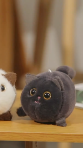 SKISOPGO Plush Cat Wag The Tail Keychain Cute Cat Plushie Doll Key Chain Key Ring Bag Pendant Plush Toy Gift