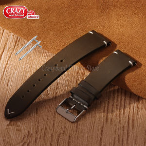 Genuine Cowhide Retro Oil Wax Watch Band 18mm19mm20mm21mm22mm24mm Quick Release Business Leather Strap for Seiko for Casio Wrist