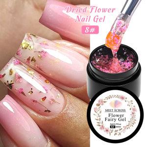 5ml Pink Dried Flower Nail Gel Polish Semi Permanent Natural Flower Fairy Nail Art Gel Soak Off UV Painting Varnishes For Nails