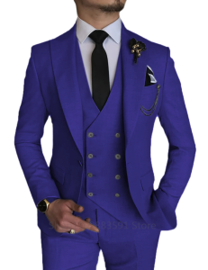 Mens 3 Piece Blazer+Vest+Pant Wedding Dress Suits Slim Fit Lapel Tuxedos Party Leisure Formal Male Suit For Groomsman Suits