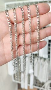 Lắc chân dây xích titan trắng không đen gỉ không gây dị ứng dây xích khóa tròn hjhjshoptrangsuc