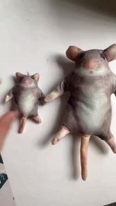 12/24cm Creative Simulated Mouse Doll Plush Cartoon Doll Soft Kawaii Nimi Animal Figure Stem Built in Skeleton Kid Gift Birthday