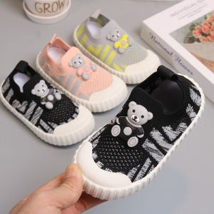 Giày Bé Trai Giày Bé Gái Giày Chun Len Hình Gấu Siêu Dễ Thương Giày Bún Phong Cách Hàn Quốc Cho Bé Từ 1 Tuổi-6 Tuổi