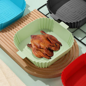 Silicone Air Fryers Oven Baking Tray Non-stick Disk Square for Home Kitchen Tool