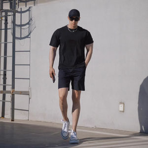 White Ice Silk Quick Dry Mens Shorts for Summer Sports Training