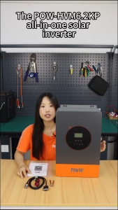 PowMr 6.2KW Hybrid Solar Inverter 500Vdc Supports 48V Lifepo4 Battery Can Parallel Up to 9 Unit Built in 120A MPPT Solar Charger Controller