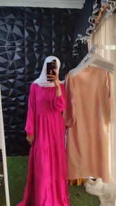 Gamis Rayon Twill Kirania Fashion Muslim Gamis Maxy Dress Fashion Dewasa Wanita Muslim Terbaru Terlaris Kekinian Remaja 2025 Memoth Boutique