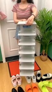 MILE Multi-Layer Shoe Rack Folding Narrow Shoes Rack Plastic Simple Shoe Rack Organizer Shelf Space-Saving Rak Kasut 鞋架