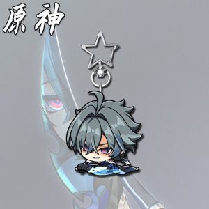 Bandai | Lohen Durin Anime KeyChain Yuan Shen Men Key Chain for Women Cartoon Cosplay Creative Kawaii Figure Acrylic Keyring Pendant Gift