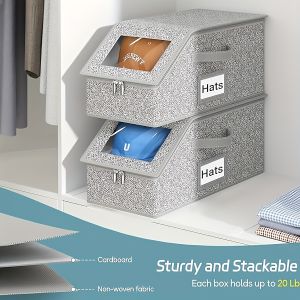 This collapsible storage box boasts an extra-large capacity perfectly designed to store 4-6 hats (like baseball caps sun hats