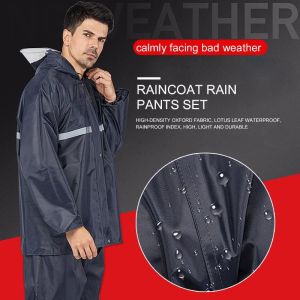 Motorcycle Raincoat for Men: Heavy Duty Rainsuit with Faceshield Waterproof Jacket