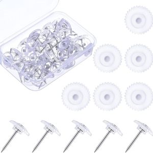 Bview Art Transparent Gear-Shaped Plastic Push Pins - Creative Decorative Thumbtacks for Photo Walls Office & Bulletin Boards