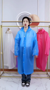 เสื้อกันฝน (EVA) 140 g. แขนปล่อย มีฮู้ดคลุ่มหัว เสื้อกันฝนสีสดใส เสื้อกันฝนแฟชั่น ยืดหยุ่น เสื้อฝน