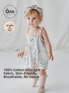 OAK FAMILY | Cotton Wood Ear Trim Infant Romper Dress