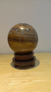 Quả Cầu Phong Thủy Đá Thạch Anh Mắt Hổ Tự Nhiên - Trang Trí Bàn Làm Việc Phòng Khách