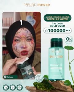 NPURE ACNE POWER CLEAR MICELLAR WATER 100ml / Micellar No Alcohol / SLS Free 100ml - 300ML