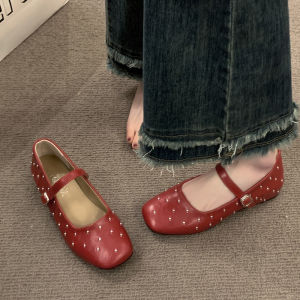 ZHENMO | Height Increasing Womens Single Shoe Square Toe Ballet Style Mary Jane