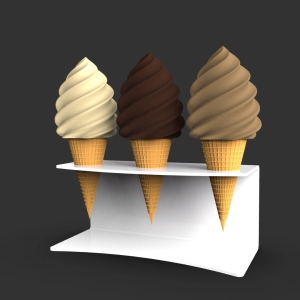 ICE CREAM GELATO CONE CONES STAND HOLDER DISPLAY RACK CLEAR TRANSPARENT ACRYLIC MODERN ALAS DUDUKAN TEMPAT TATAKAN PENYANGGA ES KRIM RAK 3 LUBANG AKRILIK BENING TRANSPARAN RAK PROPS FOTOGRAFI MAKANAN ELEGAN KEKINIAN MULTIFUNGSI POLOS PUTIH WHITE ELEGAN