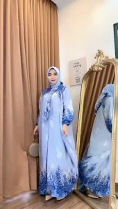 K-FASHION Gamis Set Hijab Wanita Terbaru 2024 Audrey