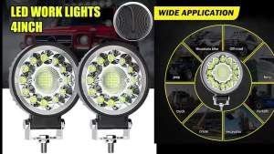 1PC 4 Inch Round LED Pod Lights - 12V 24V Off Road Driving Light Bar for SUV Truck ATV Tractor Flood & Spot Beam Fog light