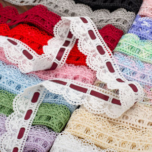 ผ้าฝ้ายบริสุทธิ์ละลายน้ำได้ ลูกไม้ งานปัก โพลีเอสเตอร์ ริบบิ้นตัดแต่งวัสดุผ้าสำหรับชุดแต่งงานและ DIY อุปกรณ์เย็บผ้า