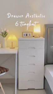 Lemari Plastik 48CM Loker Pakaian Laci Plastik Kabinet Drawer Storage Cabinet Gandakan