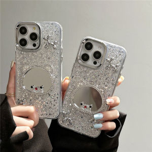 OPPO A5 A9 A31 2020 Reno 8Z 7Z 5 6Z A98 A78 A97 Bear Mirror Sparkly Bling Phone Case