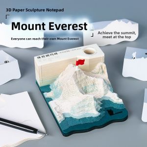 3D Paper Carving Mount Everest Calendar Sticky Notes Gift